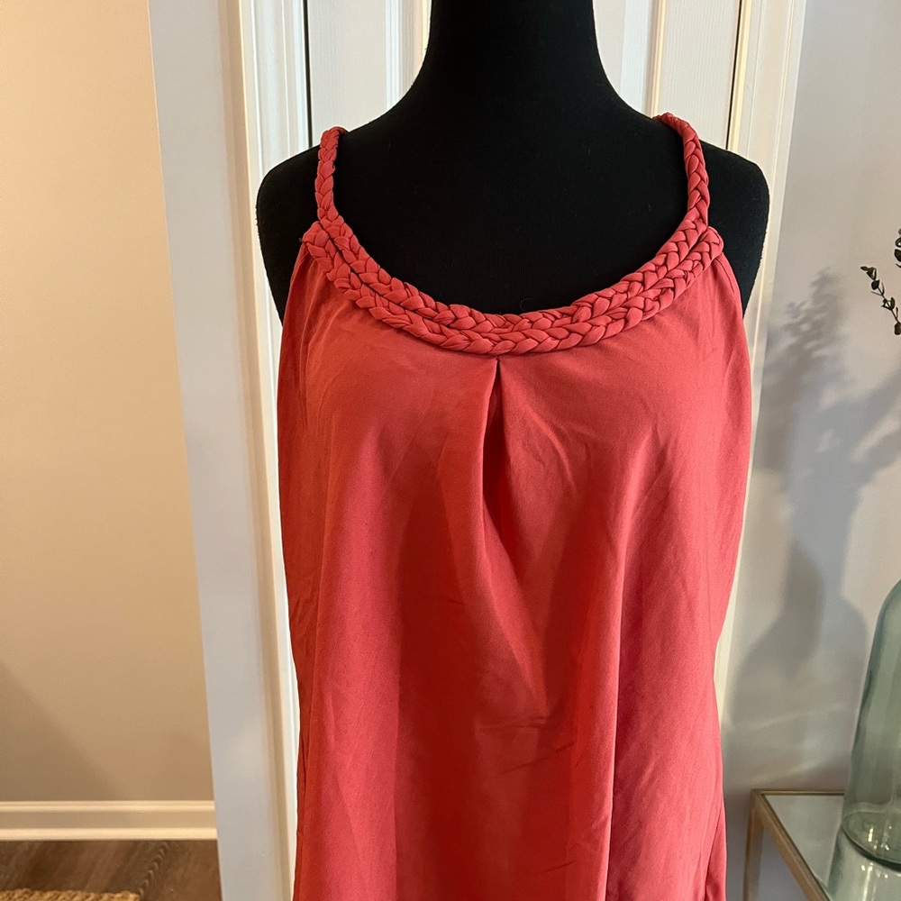 Banana republic roped neck rust/coral blouse tank top
